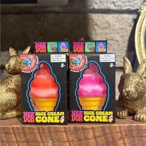 🧺🐰NeeDoh Nice Cream Cones! Pink and Orange